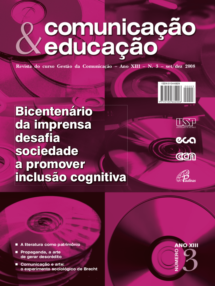					Visualizar v. 13 n. 3 (2008): Bicentenário da imprensa desafia sociedade a promover inclusão cognitiva
				