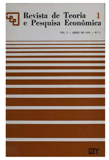 					Visualizar v. 1 n. 1 (1970): Revista de Teoria e Pesquisa Econômica
				