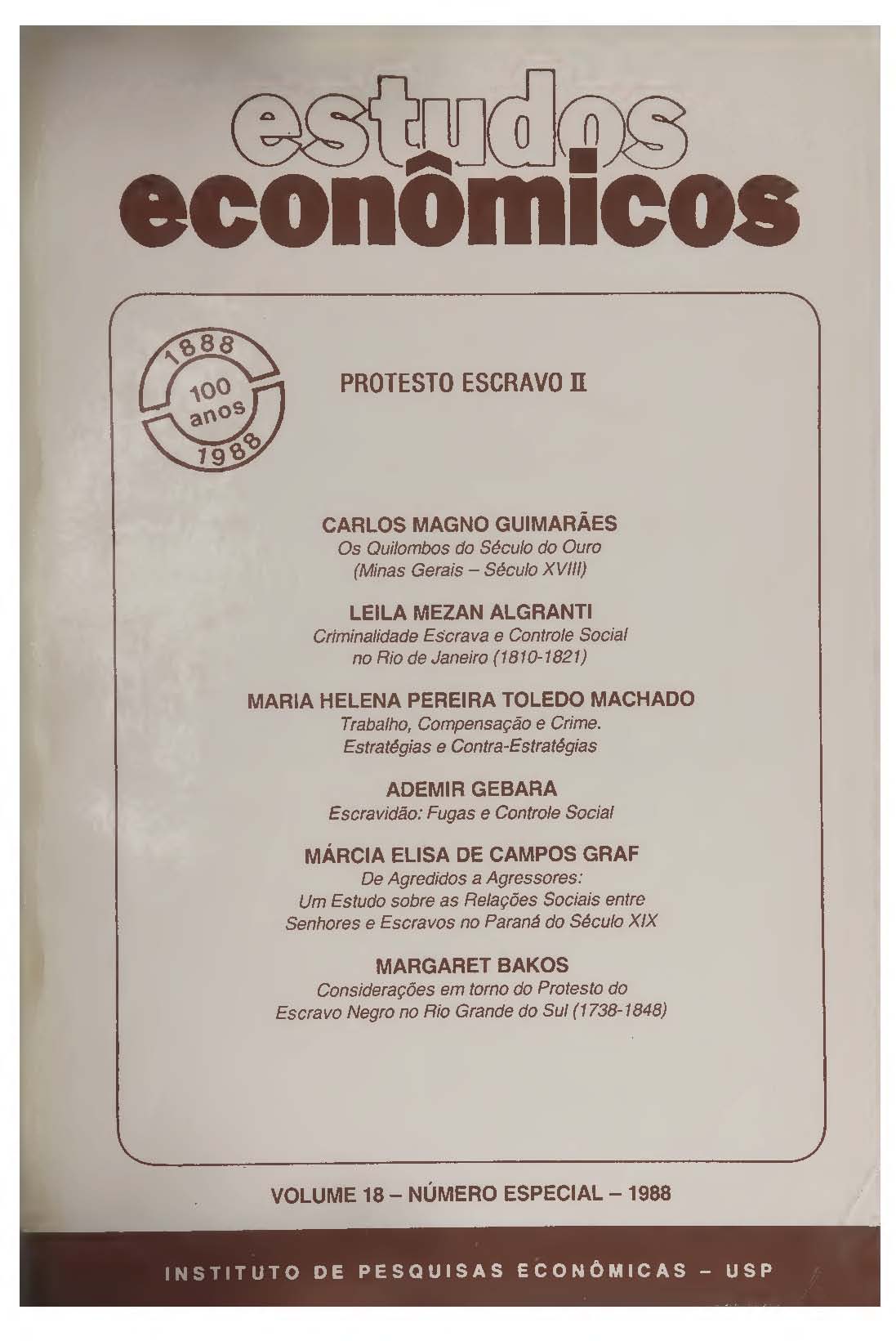 					Visualizar v. 18 n. Especial (1988): Protesto Escravo II
				